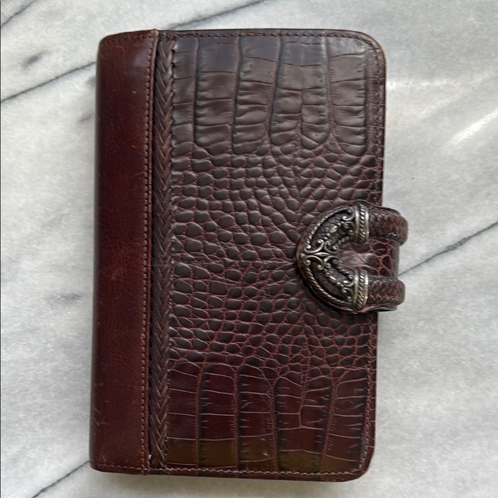 Brighton Brown Crocodile-Embossed agenda.